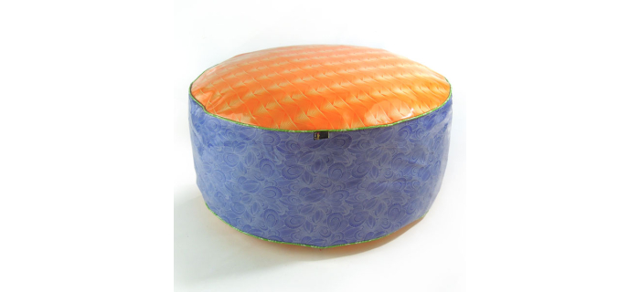 Pouf grande taille orange et violet