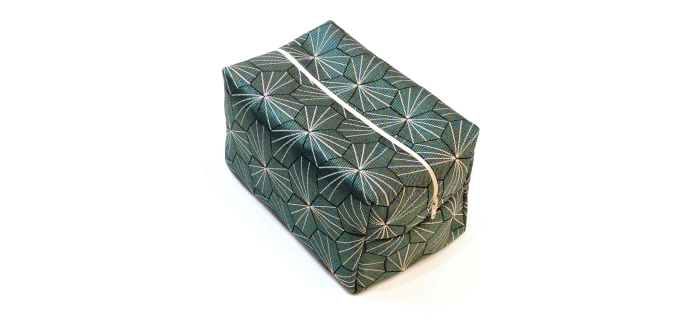 Trousse rectangle - blanc et doré