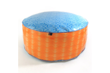 Pouf grande taille bleu et orange