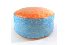 Pouf grande taille orange et bleue