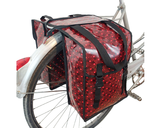 sacoches vélo imperméable double rouge
