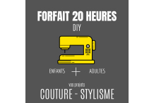 20 heures de couture&stylisme (sept 1/2 journées soit 1 trimestre)