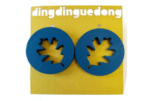 Boucles bois feuille bleu