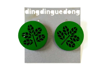 Boucles bois feuille verte