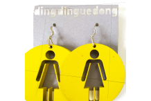 Boucles bois femme jaune