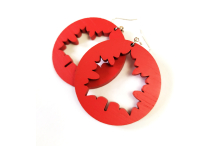 Boucles bois feuille rouge