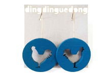 Boucles bois poule bleu