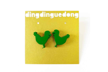Boucles bois poules verte