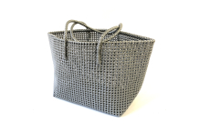 Panier plastique recyclé gris argenté