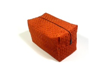 Trousse rectangle - velour tramé rouge ocre